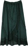Forest Fern Boho Lace Rayon Maxi Skirt