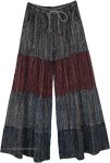Storm Stripe Wide-Leg Tiered Cotton Pants