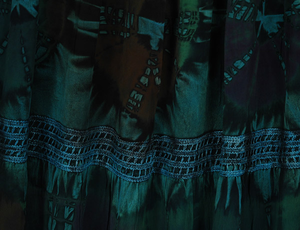 Emerald Depths Tie Dye Georgette Maxi Skirt