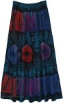 Twilight Carnival Tie-Dye Boho Maxi Skirt