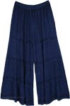 Astronaut Blue Tiered Wide Leg Palazzo Pants