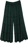 Hunter Green Very Wide Leg Relaxed Pants