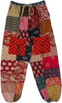 Multicolored Recycled Fabric Patchwork Harem Pants