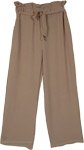Oat Dune Paperbag Straight Leg Pants