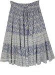 Powder Blue Full Swing Printed Tiered Midi Skirt