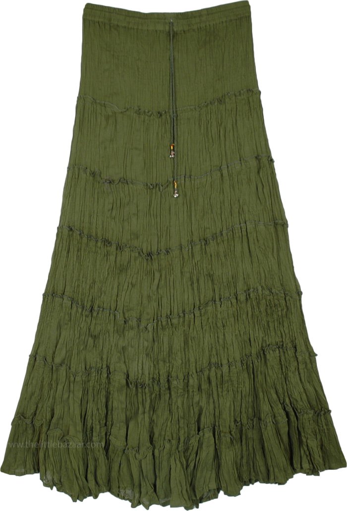 Enchanted Forest Cotton Tiered Broomstick Skirt