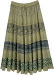 Coastal Earth Tiered Flowy Boho Maxi Skirt