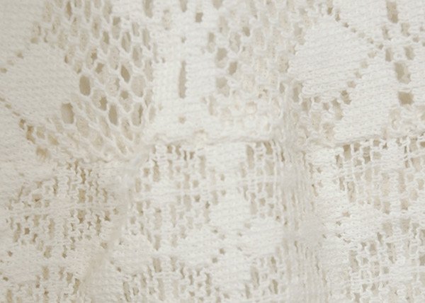 Dove White intricate Floral Full Crochet Skirt