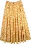 Floral Spring Full Long Cotton Skirt For Summer Buttercup Yellow