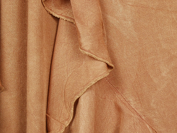 Western Curved Tier Frill Skirt in Tan Beige Crunch