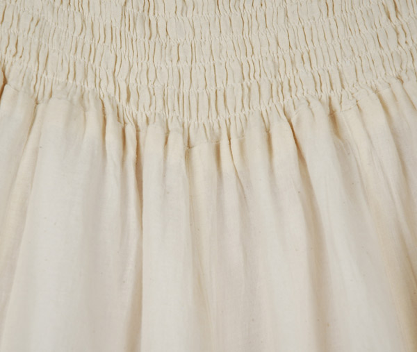 Wide Leg Full Length Summer Cotton Pants in Cool Ivory
