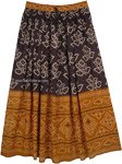 Coffee and Black Streetwear Rayon Long Skirt