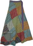 Earth Bohemian Gypsy Patchwork Long Wrap Around Skirt