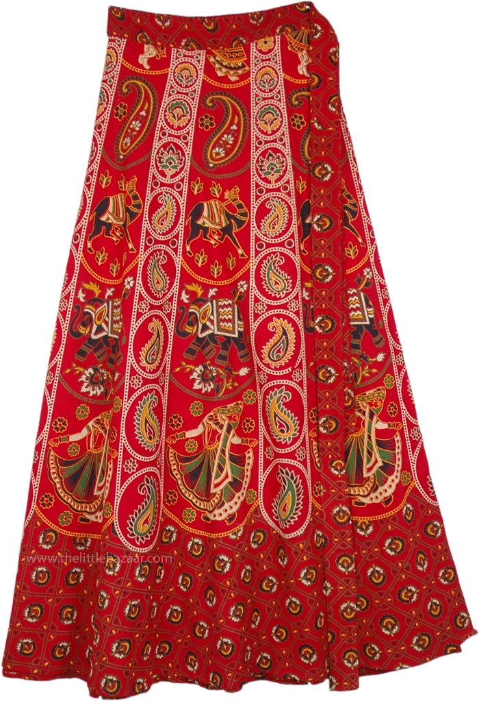 A Majestic Indian Elephant Print Skirt in Cotton