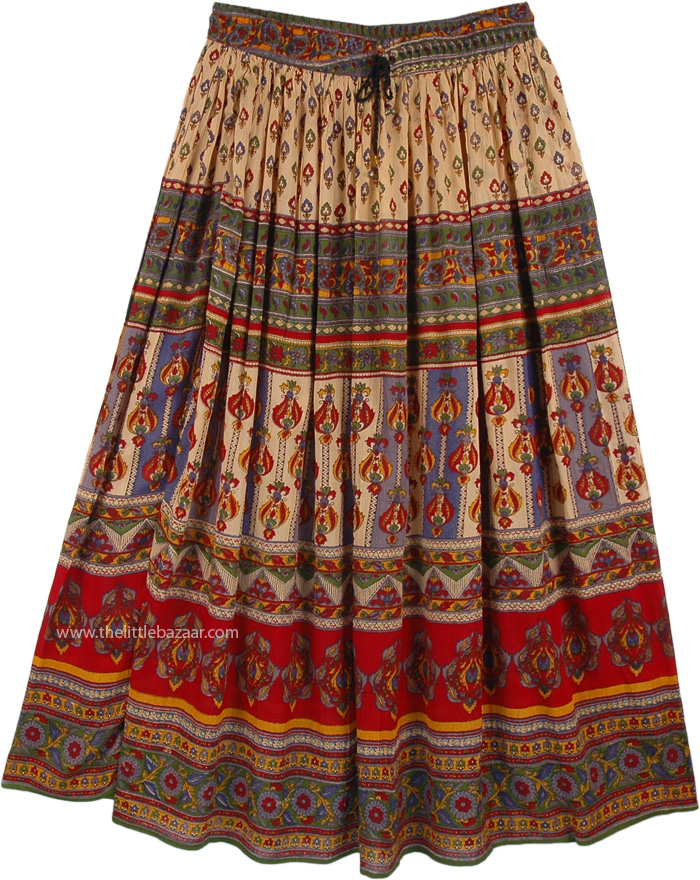 Tribal Gypsy Maxi Rayon Skirt Floral Street Wear