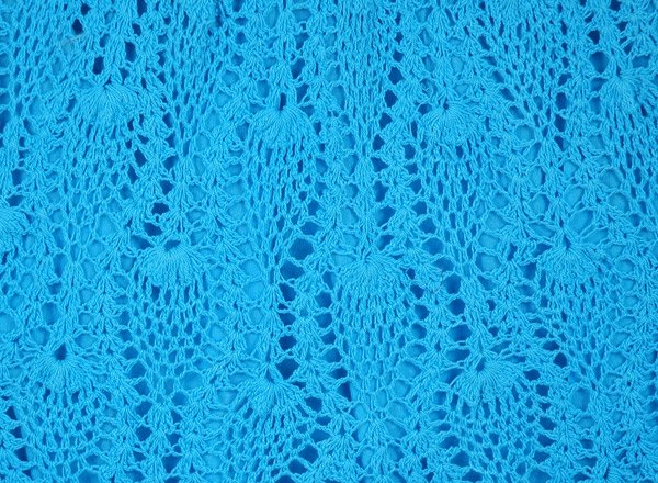 Full Cotton Crochet Skirt in Seagull Blue Mid Length