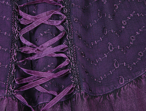 Voodoo Purple Western Mid Length Handkerchief Hem Skirt