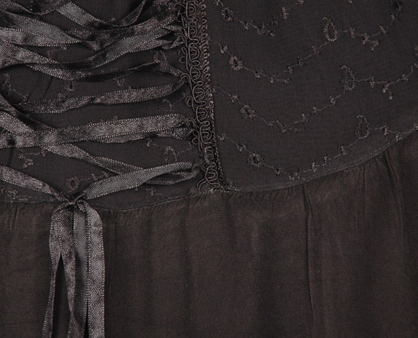 Spooky Black Western Mid Length Handkerchief Hem Skirt