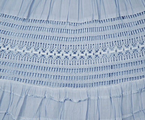 Baby Blue Flexible Yoga Waist Maxi Long Cotton Skirt