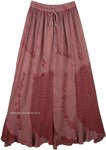 Antique Rosewood Eastern Style Embroidered Gypsy Skirt