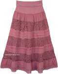 Thulian Pink Rose Foldover Waist Long Skirt