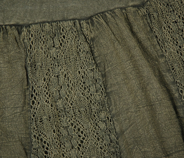 Seaweed Vertical Frills Ruffles Fun Skirt with Flexible Waist