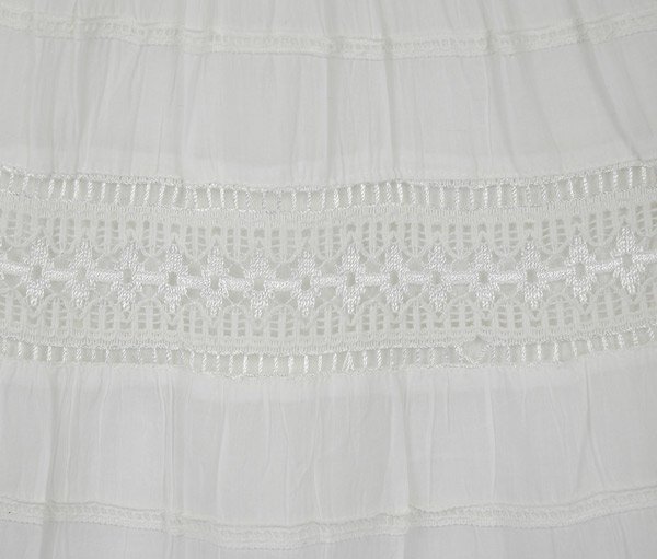 Dreamy White Flexible Yoga Waist Maxi Long Cotton Skirt