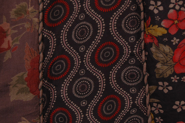 Vertical Panel Patchwork Earthen Hippie Long Skirt