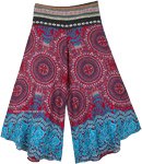 Red Myst Wide Leg Pants Mandala Thai Print