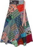 Sunshine Mixed Patchwork Wrap Around Cotton Skirt