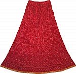 Cool Pink Summer Crinkle Long Skirt