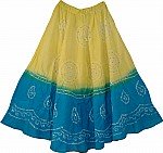 Tie Dye Skirt in Yellow and Blue