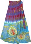 Ocean Blues Hippie Tie Dye Wrap Around Skirt