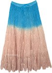 Beach Vacation Turquoise Crochet Long Skirt