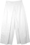 White Knight High Slit Flowy Palazzo Pants