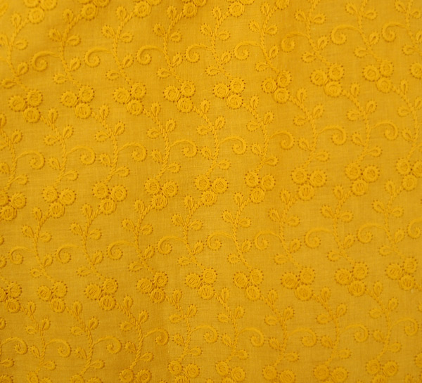 Turmeric Spice Wide Leg Cotton Pants with Embroidery