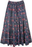 Blumine Floral Print Cotton Long Skirt