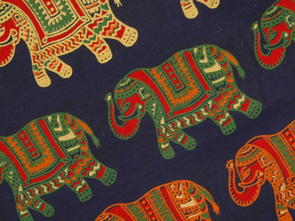 XXL Plus Royal Blue Split Skirt Pants with Elephant Print