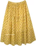 XXL Cali Sunshine Floral Yellow Summer Long Skirt