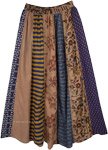 Boho Mixed Print Vertical Patchwork Long Skirt