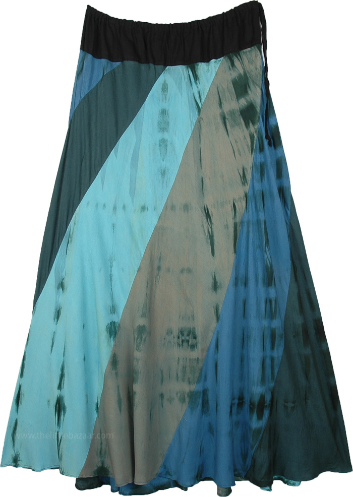 Malibu Tie Dye Ankle Length Skirt with Drawstring Waist