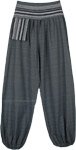 Slate Gray Cotton Harem Pants with Waist Pocket