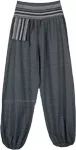 Slate Gray Cotton Harem Pants with Waist Pocket
