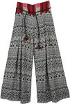 Flared Printed Palazzo Boho Pants with Box Pleats