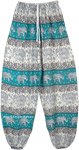 Bahamas Green Elephant Parade Elastic Bottom Pants