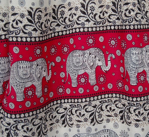 Scarlet Pink Elephant Print Elastic Bottom Harem Pants
