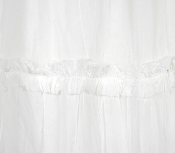 White Bliss Tiered Cotton Skirt with Crinkle