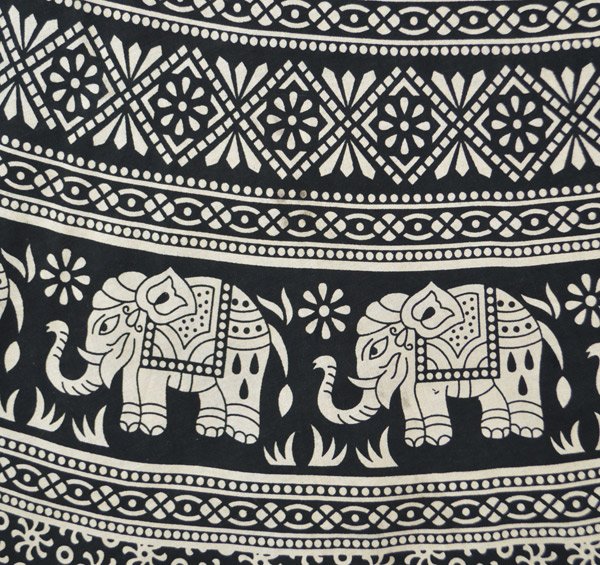 Black White Ethnic Printed Animal Wrap Skirt