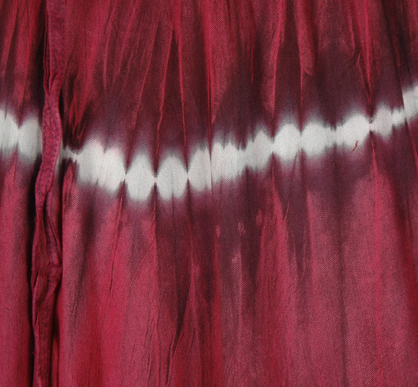 Crimson Red Acid Wash Tie Dye Skirt in Rayon