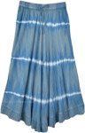 Stone Blue Acid Wash Tie Dye Skirt in Rayon
